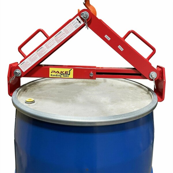 Pake Handling Tools Drum Lifter: 2 Grip Points, For 30 to 85 gal Drum Capacity, 1100 lb. Capacity PAKDL13